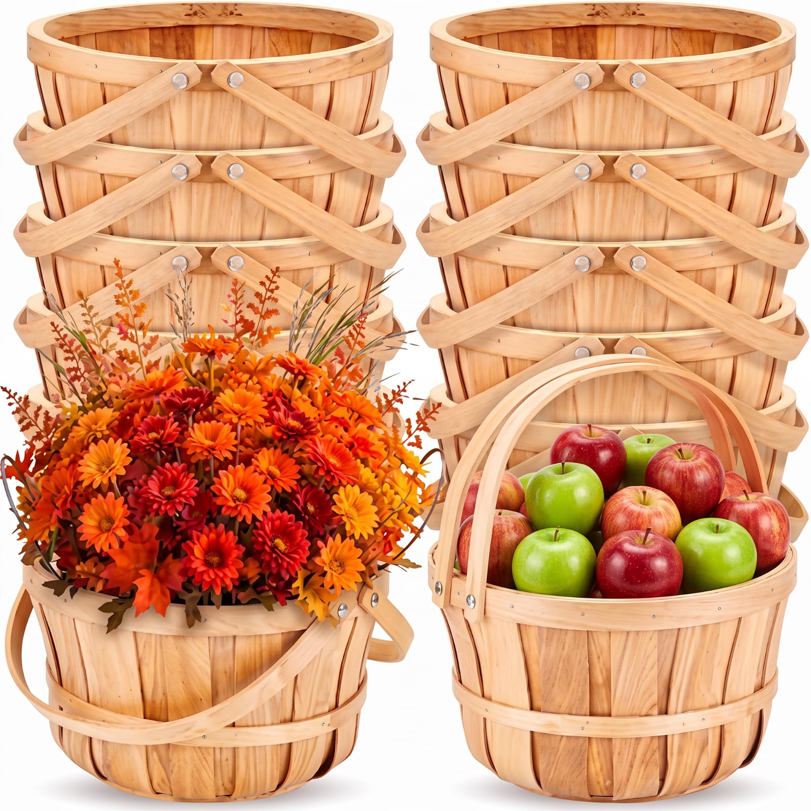 Amazon.com : Marsui 10 Pcs 11'' x 6.5'' Large Wooden Apple Basket